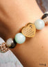 Boho Bracelet, Green Amazonite Ball Stone